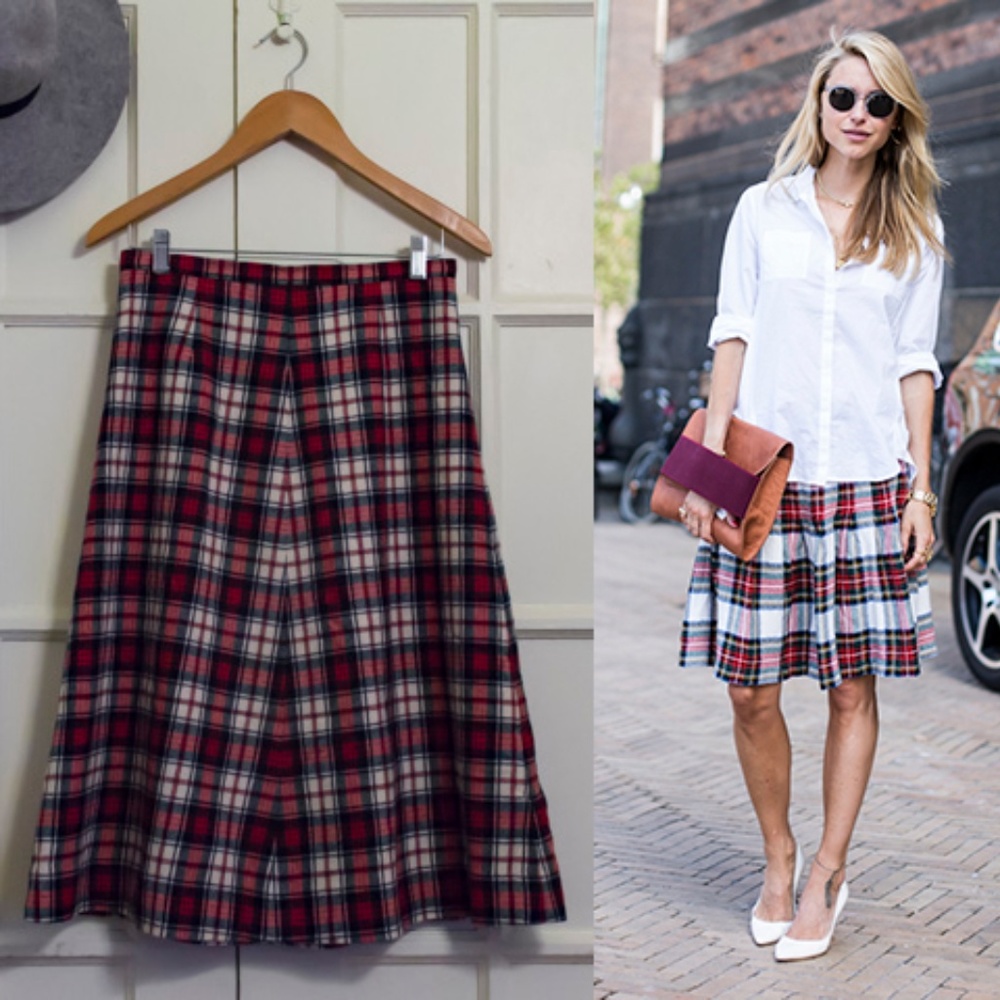 Vintage plaid Pendleton wool skirt
